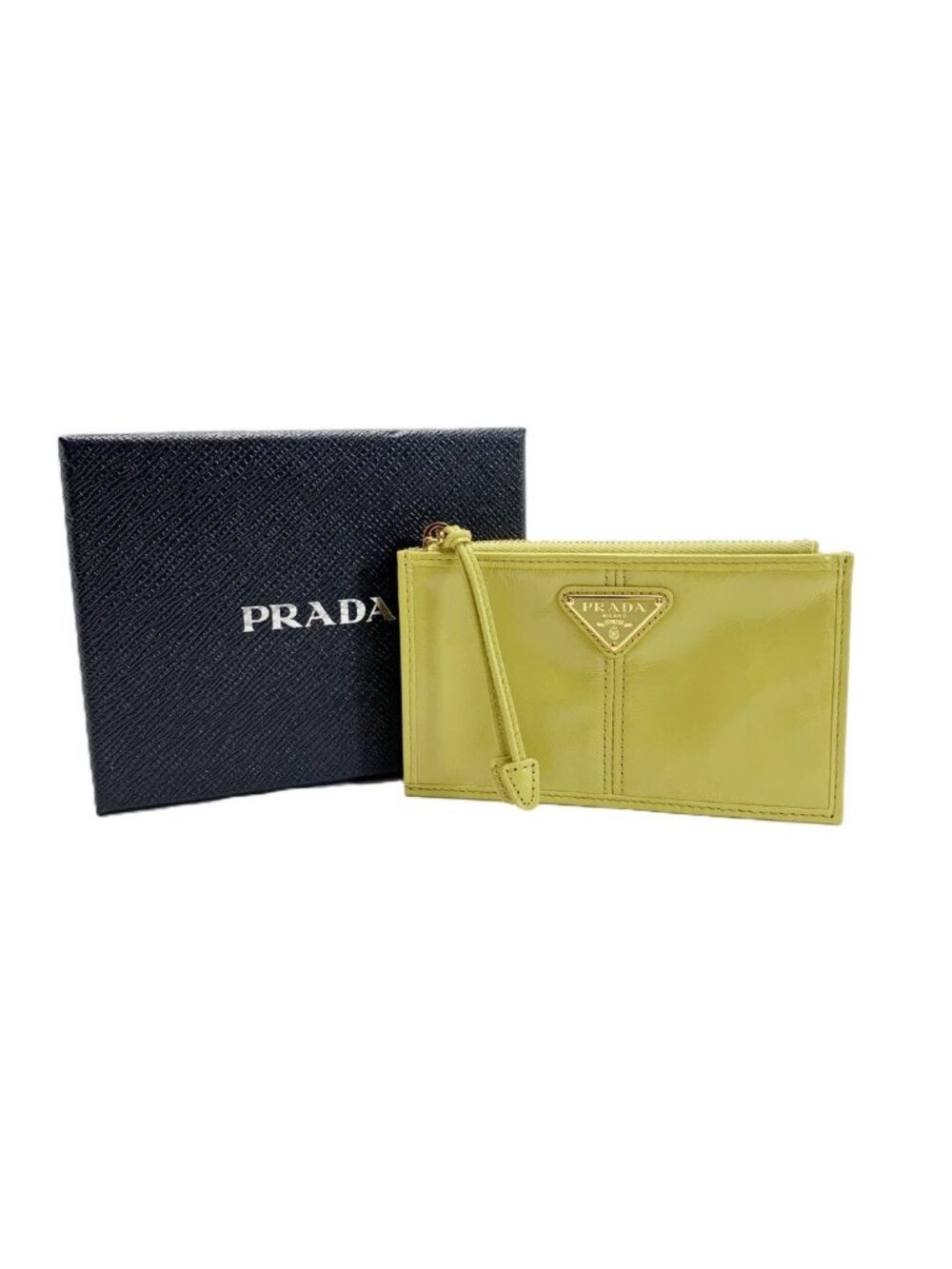 Prada Card Case Fragment Yellow Gold
